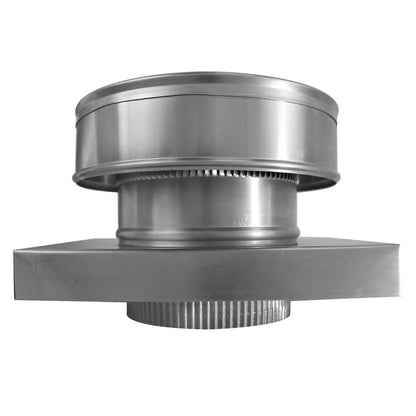 Model RBV-6-C2-CMF-TP | Round Back Vent  |  6" Diameter | " 2" Tall Collar  | Curb Mount Flange  |  Tail Pipe