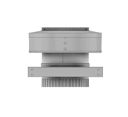 Model RBV-6-C2-CMF-TP | Round Back Vent  |  6" Diameter | " 2" Tall Collar  | Curb Mount Flange  |  Tail Pipe