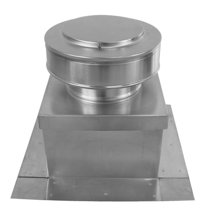 Model RBV-6-C2-CMF-TP | Round Back Vent  |  6" Diameter | " 2" Tall Collar  | Curb Mount Flange  |  Tail Pipe