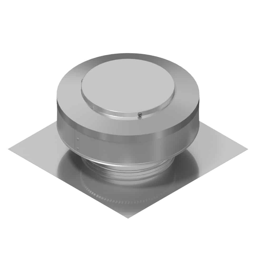 Model RBV-6-C2 | Round Back Roof Vent | 6" Diameter | 2" Tall Collar | Flat Flange | 28 Sq. In. NFA