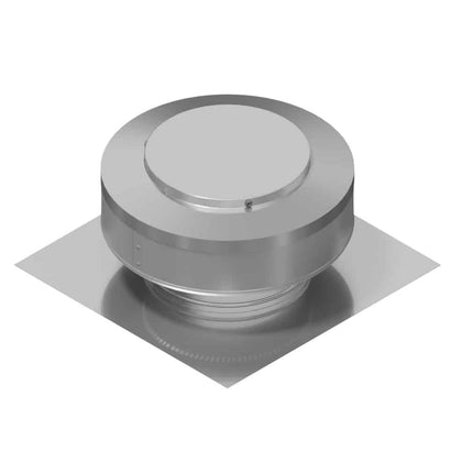 Static Vents - Round Back Roof Vent | 6" Diameter | 2" Tall Collar | Flat Flange | 28 Sq. In. NFA