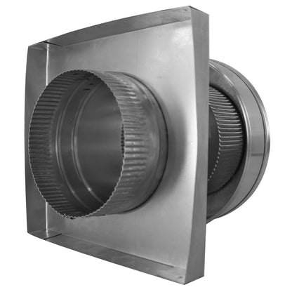 Model RBV-6-C4-CMF-TP | Round Back Vent  |  6" Diameter | " 4" Tall Collar  | Curb Mount Flange  |  Tail Pipe