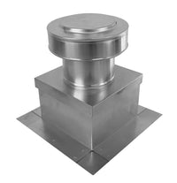 Static Vent 6" with Curb Mount Sub Base - Round Back Vent | 6" Diameter | 4" Tall Collar | 28 Sq. In. NFA - Active Ventilation Products