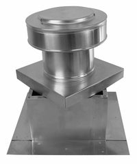 Static Vent 6" with Curb Mount Sub Base - Round Back Vent | 6" Diameter | 4" Tall Collar | 28 Sq. In. NFA - Active Ventilation Products