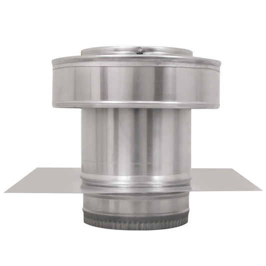 Model RBV-6-C4-TP | Round Back Vent |  6" Diameter | 4" Tall Collar  | Tail Pipe