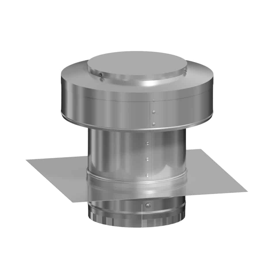 Model RBV-6-C4-TP | Round Back Vent |  6" Diameter | 4" Tall Collar  | Tail Pipe