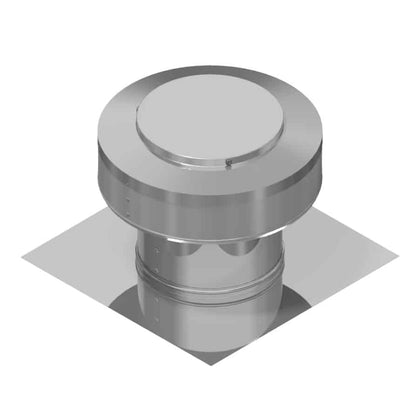 Static Vents - Round Back Roof Vent | 6" Diameter | 4" Tall Collar | Flat Flange | 28 Sq. In. NFA
