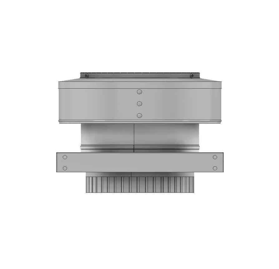 Model RBV-7-C2-CMF-TP | Round Back Vent  |  7" Diameter | " 2" Tall Collar  | Curb Mount Flange  |  Tail Pipe