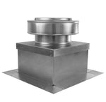 Model RBV-7-C2-CMF-TP | Round Back Vent  |  7" Diameter | " 2" Tall Collar  | Curb Mount Flange  |  Tail Pipe