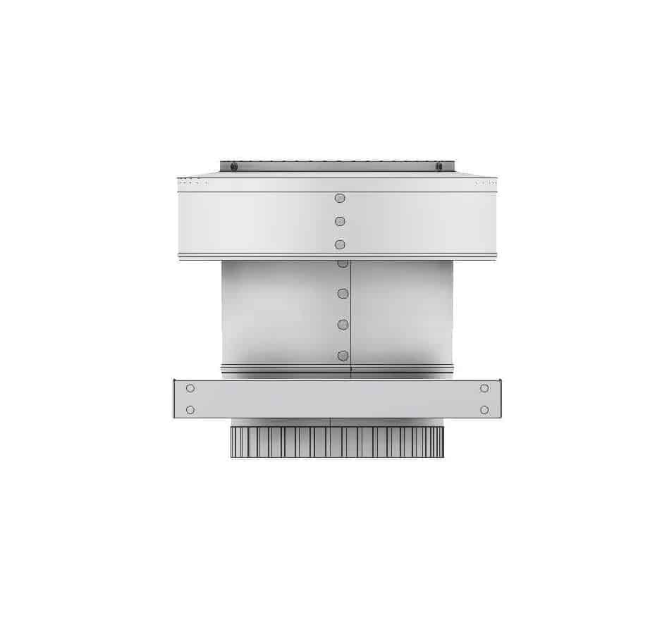 Model RBV-7-C4-CMF-TP | Round Back Vent  |  7" Diameter | " 4" Tall Collar  | Curb Mount Flange  |  Tail Pipe