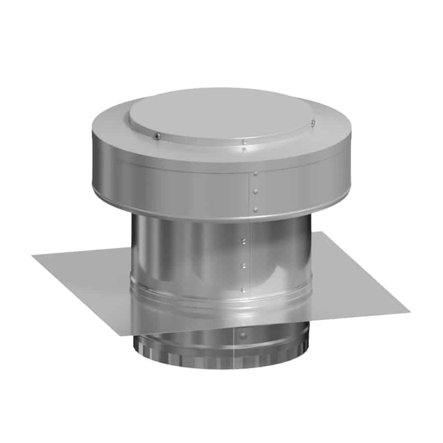 Model RBV-7-C4-TP | Round Back Vent |  7" Diameter | 4" Tall Collar  | Tail Pipe