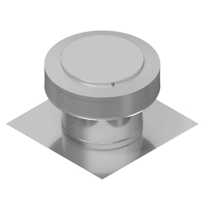 Static Vent - Round Back Roof Vent | 7" Diameter | 4" Tall Collar | Flat Flange | 38 Sq. In. NFA