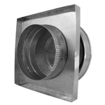 Model RBV - 8 - C2 - CMF - TP | Round Back Vent | 8" Diameter | " 2" Tall Collar | Curb Mount Flange | Tail Pipe - Active Ventilation Products