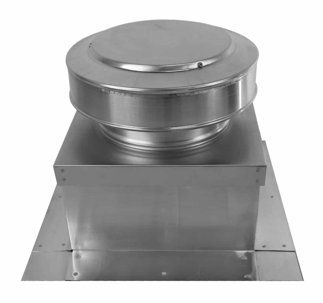 Model RBV-8-C2-CMF | Round Back Static Vent |  8" Diameter | 2" Tall Collar  |  50 Sq. In. NFA