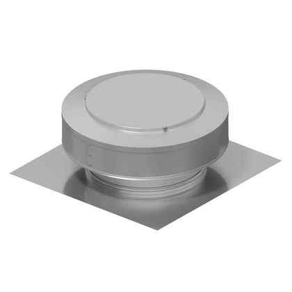 Static Vent - Round Back Roof Vent | 8" Diameter | 2" Tall Collar | Flat Flange | 50 Sq. In. NFA