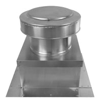 Static Vent 8" with Curb Mount Sub Base - Round Back Vent | 8" Diameter | 4" Tall Collar | 50 Sq. In. NFA - Active Ventilation Products
