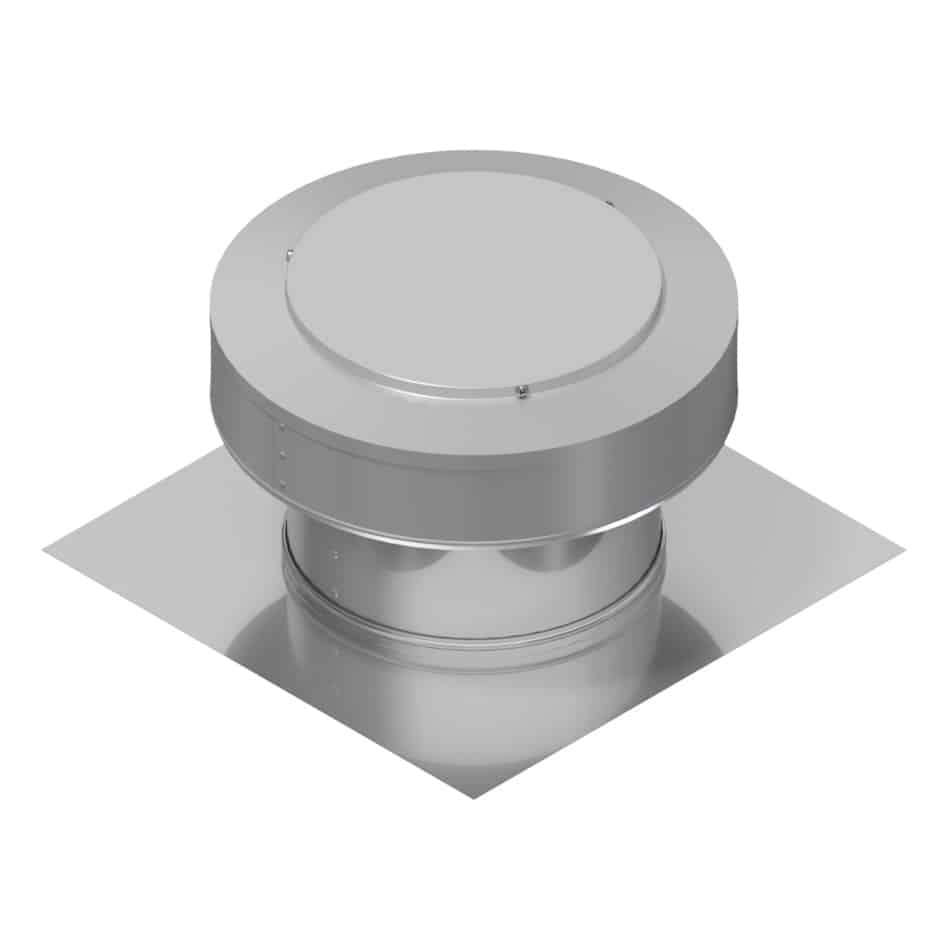 Model RBV-8-C4 | Round Back Roof Vent | 8" Diameter | 4" Tall Collar | Flat Flange | 50 Sq. In. NFA