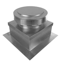 Static Vent 9" with Curb Mount Sub Base - Round Back Vent | 9" Diameter | 2" Tall Collar | 63 Sq. In. NFA - Active Ventilation Products