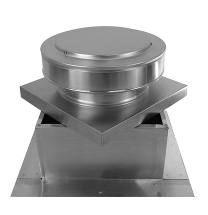 Model RBV-9-C2-CMF-TP | Round Back Vent  |  9" Diameter | " 2" Tall Collar  | Curb Mount Flange  |  Tail Pipe