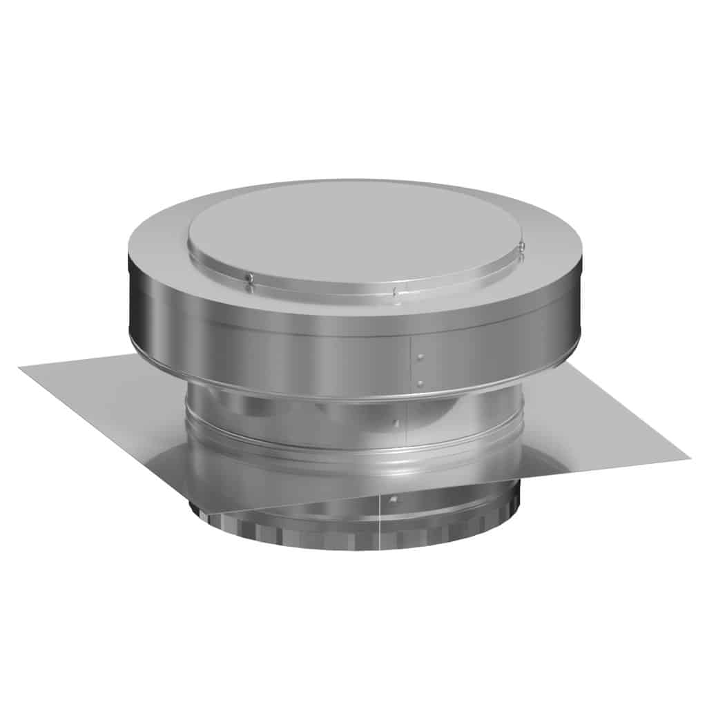 Model RBV-9-C2-TP | Round Back Vent |  9" Diameter | 2" Tall Collar  | Tail Pipe