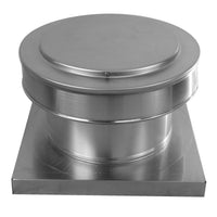 Model RBV - 9 - C4 - CMF - TP | Round Back Vent | 9" Diameter | " 4" Tall Collar | Curb Mount Flange | Tail Pipe - Active Ventilation Products