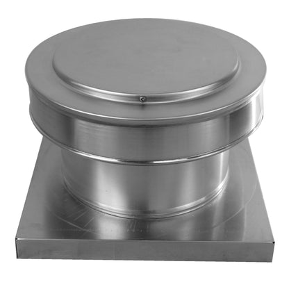 Model RBV-9-C4-CMF-TP | Round Back Vent  |  9" Diameter | " 4" Tall Collar  | Curb Mount Flange  |  Tail Pipe