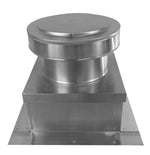 Model RBV-9-C4-CMF-TP | Round Back Vent  |  9" Diameter | " 4" Tall Collar  | Curb Mount Flange  |  Tail Pipe