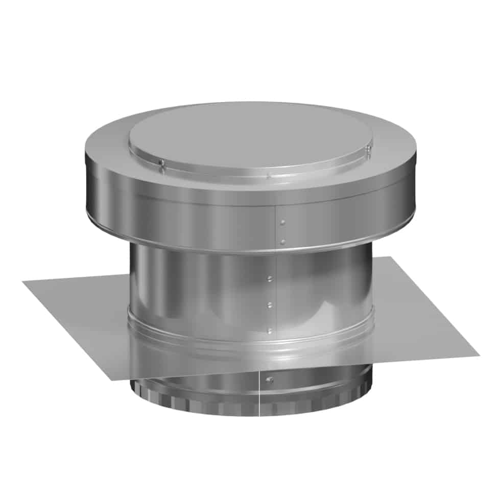 Model RBV-9-C4-TP | Round Back Vent |  9" Diameter | 4" Tall Collar  | Tail Pipe