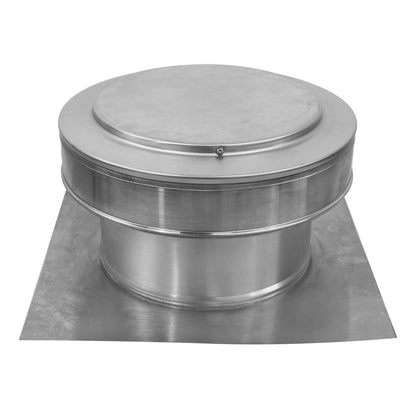 Model RBV-9-C4 | Round Back Roof Vent | 9" Diameter | 4" Tall Collar | Flat Flange | 63 Sq. In. NFA