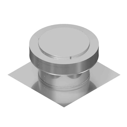 Static Vents - Round Back Roof Vent | 9" Diameter | 4" Tall Collar | Flat Flange | 63 Sq. In. NFA