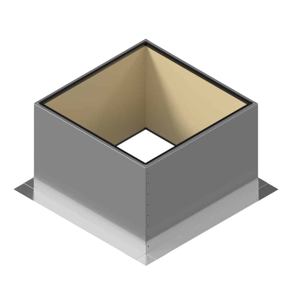 Model RC-24-H18-Ins |  Roof Curb for 24" Diameter Vent | 18" high walls | Insulated Walls