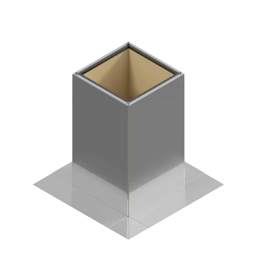 Model RC-4-H12-Ins |  Roof Curb for 4" Diameter Vent | 12" high walls | Insulated Walls