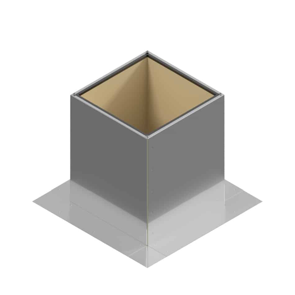 Model RC-7-H12-Ins |  Roof Curb for 7" Diameter Vent | 12" high walls | Insulated Walls