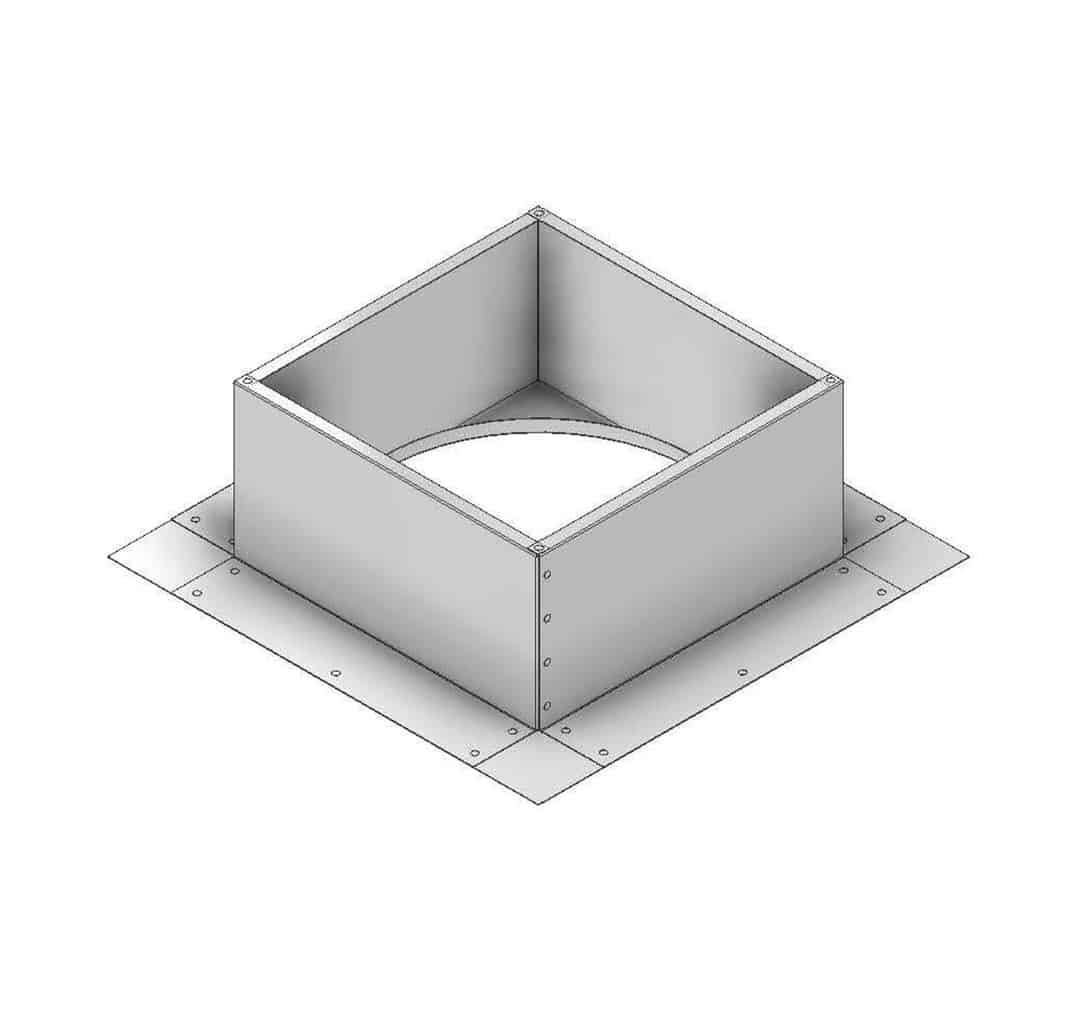 Model RC-9-H6 | Roof Curb for 9" Diameter Vent | 6" high walls