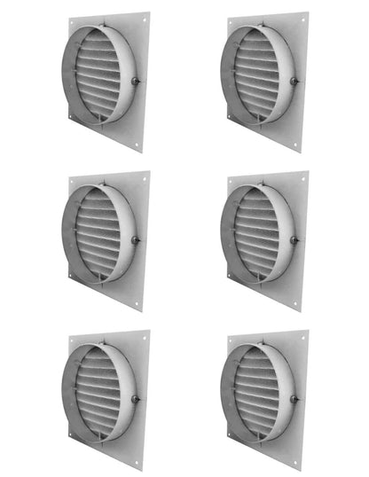 Model RSV-4-WT(6) - Pack of 6 | Round Soffit Vent  |  4"  Diameter  | White