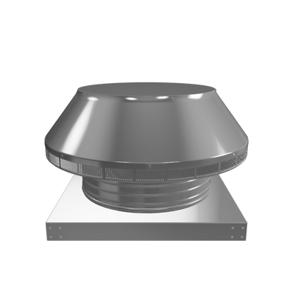 Roof Louver with Curb Mount Sub-Base - Pop Vent | 16" Diameter | 4" Tall Collar | 200 Sq. In. NFA