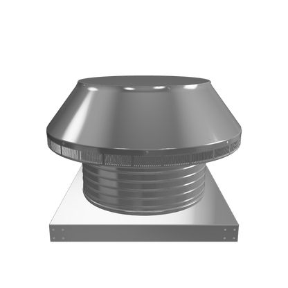 Roof Louver with Curb Mount Sub-Base - Pop Vent | 16" Diameter | 6" Tall Collar | 200 Sq. In. NFA