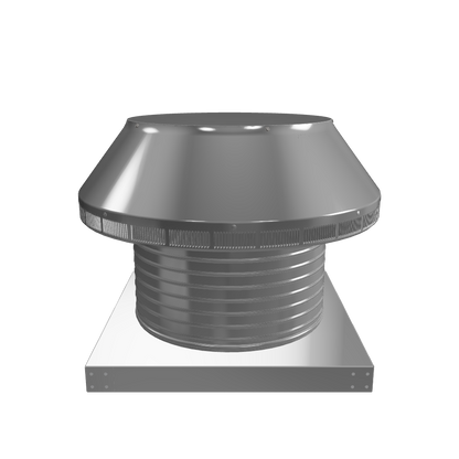 Roof Louver with Curb Mount Sub-Base - Pop Vent | 16" Diameter | 8" Tall Collar | 200 Sq. In. NFA