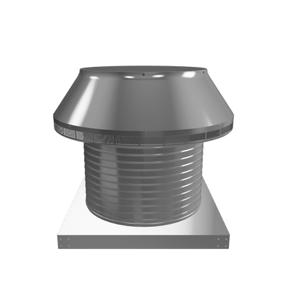 Roof Louver with Curb Mount Sub Base - Pop Vent | 18" Diameter | 12" Tall Collar | 254 Sq. In. NFA