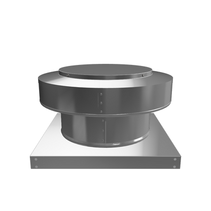 3D view 10 inch diameter roof vent  with 4 inch tall collar with curb mount base