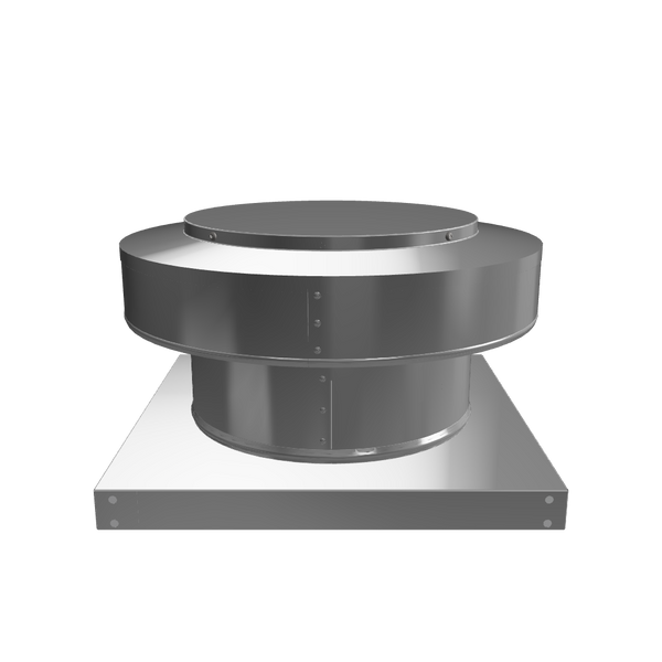 3D view 10 inch diameter roof vent  with 4 inch tall collar with curb mount base