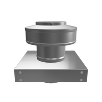 Model RBV-3-C2-CMF-TP | Round Back Vent  |  3" Diameter | " 2" Tall Collar  | Curb Mount Flange  |  Tail Pipe