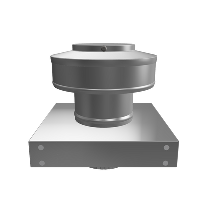 Model RBV-3-C2-CMF-TP | Round Back Vent  |  3" Diameter | " 2" Tall Collar  | Curb Mount Flange  |  Tail Pipe