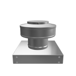 3D view 3 inch diameter roof vent 2 inch tall collar with curb mount base
