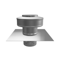 Model RBV-3-C2-TP | Round Back Vent |  3" Diameter | 2" Tall Collar  | Tail Pipe
