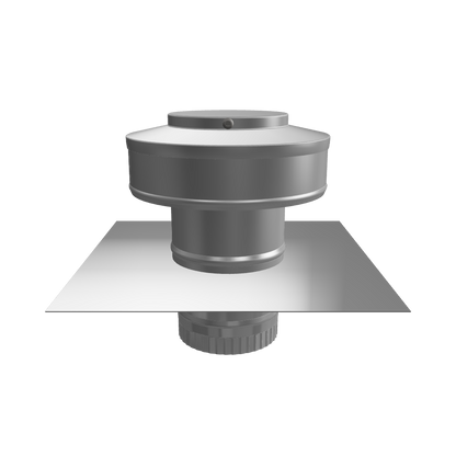 Model RBV-3-C2-TP | Round Back Vent |  3" Diameter | 2" Tall Collar  | Tail Pipe