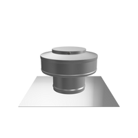 Static Vent - Round Back Roof Vent | Model RBV-3-C2 | 3" Diameter | 2" Tall Collar | Flat Flange | 7 Sq. In. NFA