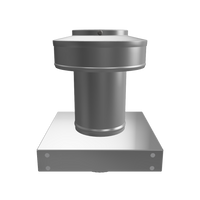 Model RBV-3-C4-CMF-TP | Round Back Vent  |  3" Diameter | " 4" Tall Collar  | Curb Mount Flange  |  Tail Pipe