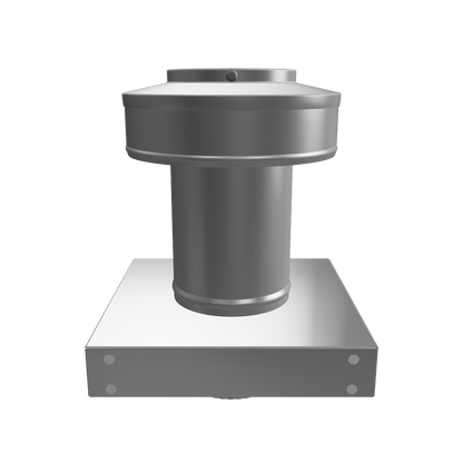 Model RBV-3-C4-CMF-TP | Round Back Vent  |  3" Diameter | " 4" Tall Collar  | Curb Mount Flange  |  Tail Pipe