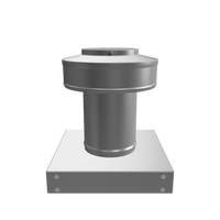 3D view 3 inch diameter roof vent 4 inch tall collar with curb mount base